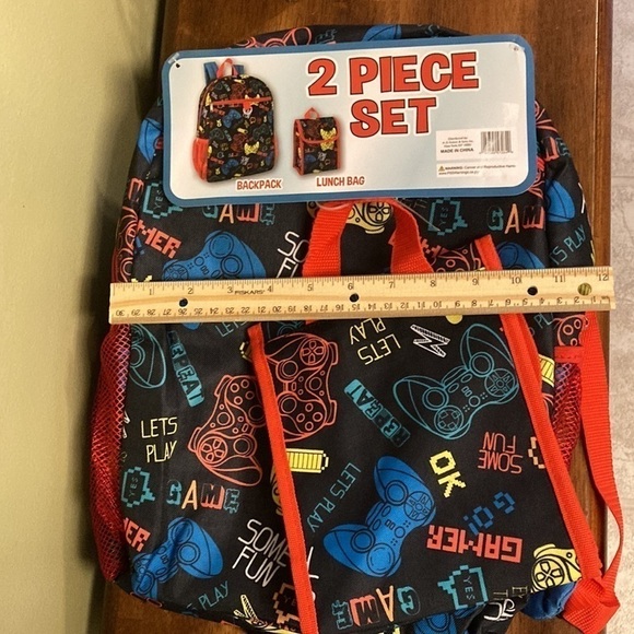 🎒GAMER BACKPACK W/ MATCHING LUNCH BAG. - Picture 12 of 13